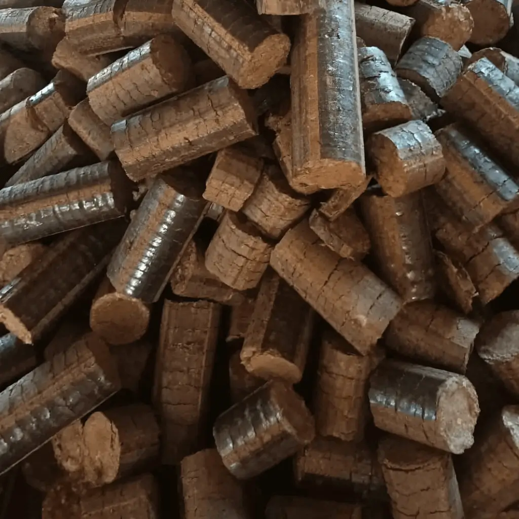 Biomass briquettes close‑up